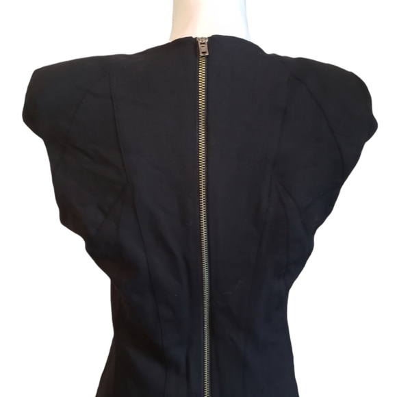 EUC Helmut Lang Wool Blend Cap Sleeve Alloy Sheath Dress - Picture 11 of 15